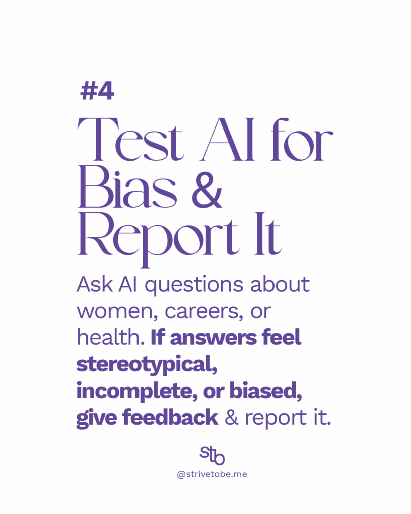 once in a while test ai for bias and report or document it